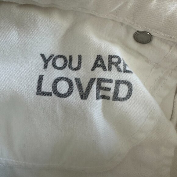 AMO Chloe Crop Jeans In‎ Sea Salt White Denim Organic Cotton - Picture 15 of 16